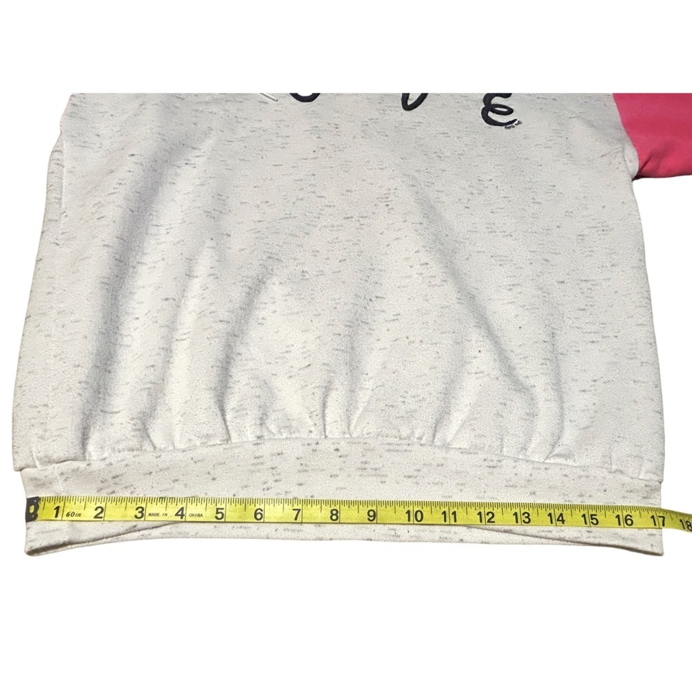 Vintage Magic USA Cat LOVE Quarter Zip Sweatshirt Pink Colorblock Women’s L - Picture 8 of 16